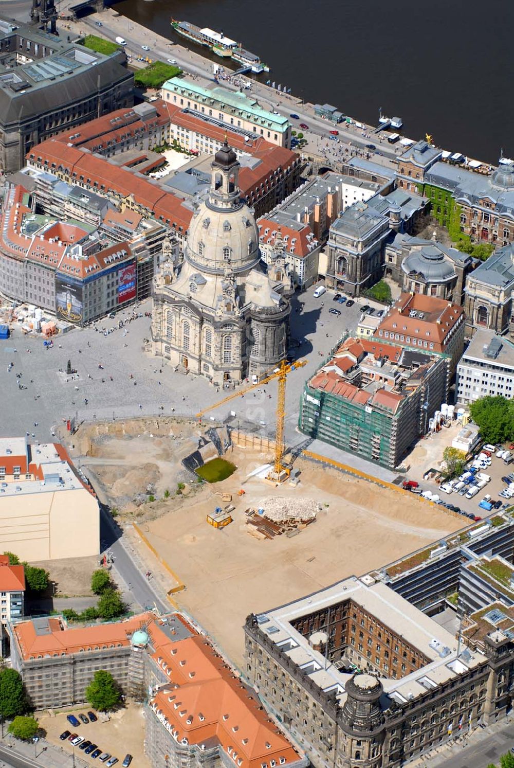 Dresden von oben - Blick auf die Frauenkirche in Dresden