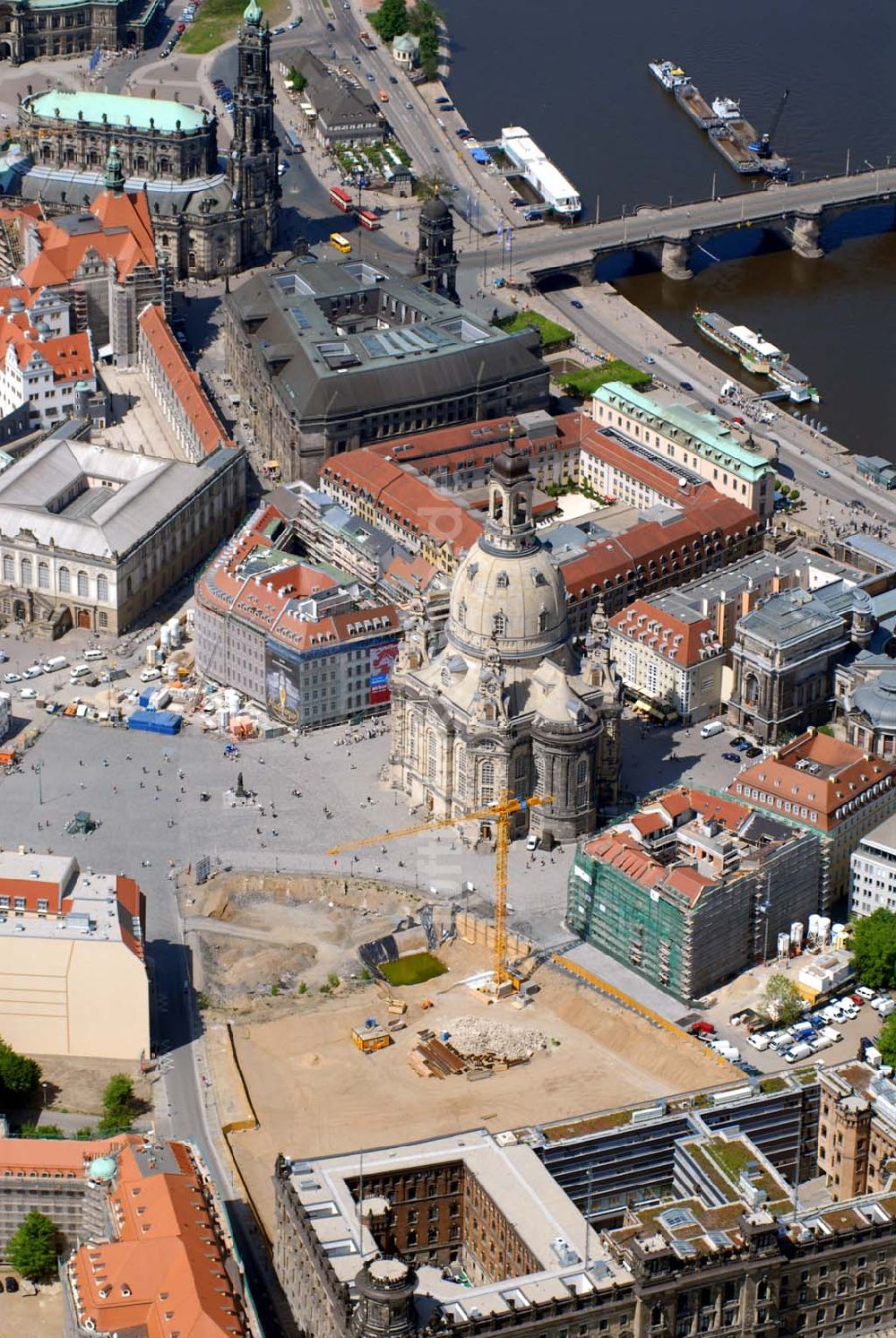 Luftbild Dresden - Blick auf die Frauenkirche in Dresden