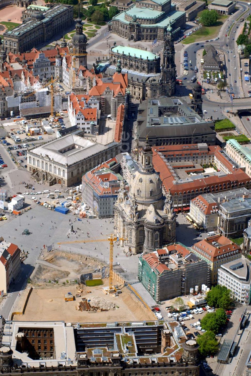 Dresden von oben - Blick auf die Frauenkirche in Dresden