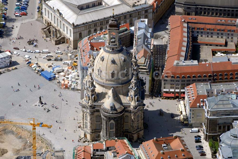 Luftbild Dresden - Blick auf die Frauenkirche in Dresden