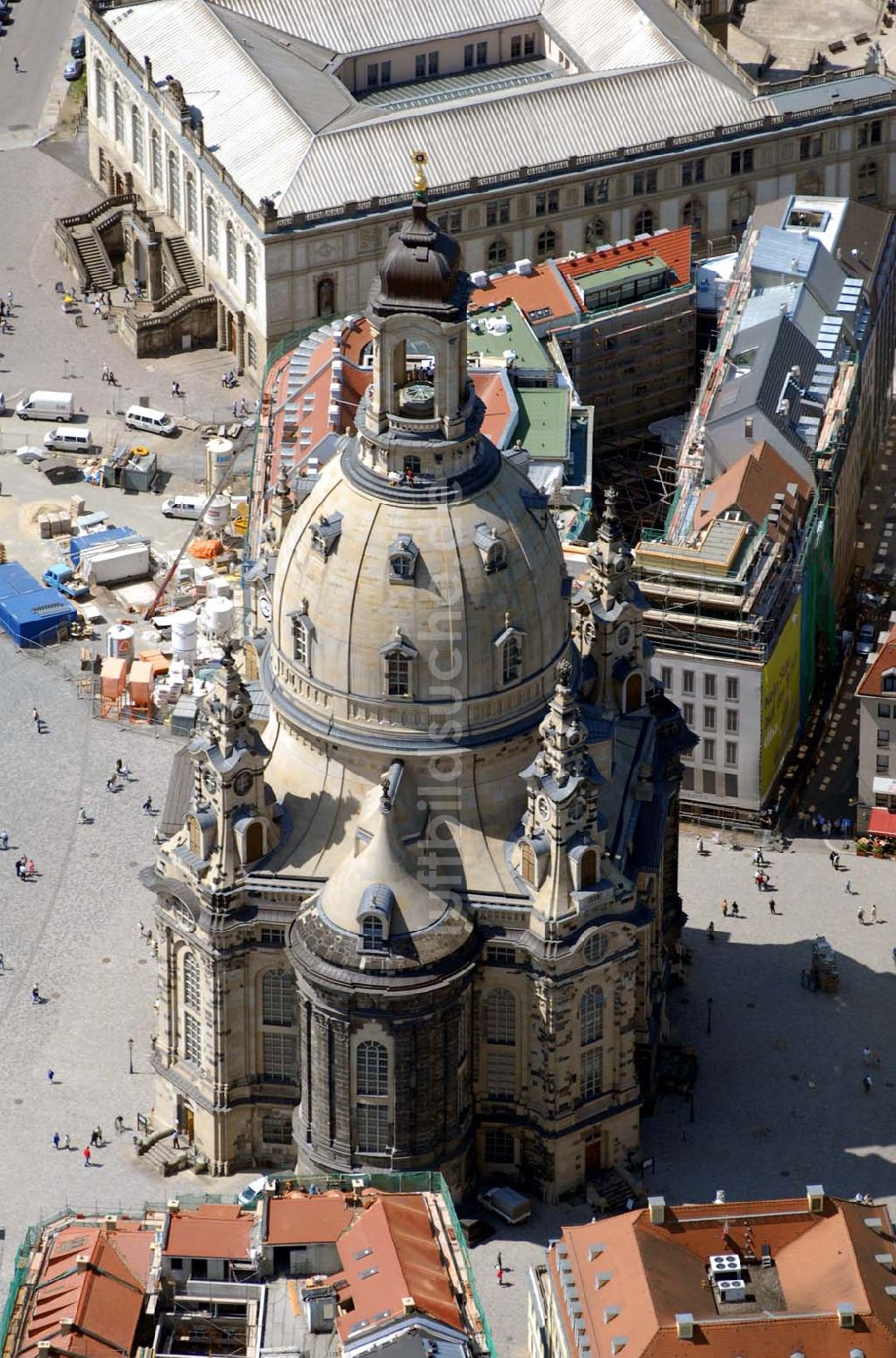 Luftaufnahme Dresden - Blick auf die Frauenkirche in Dresden