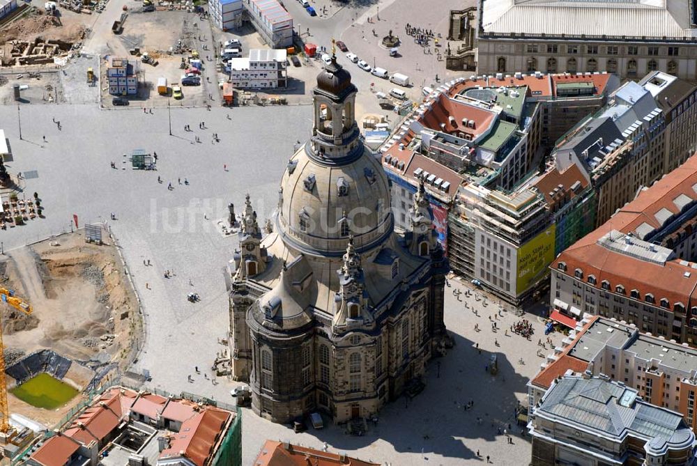 Luftbild Dresden - Blick auf die Frauenkirche in Dresden