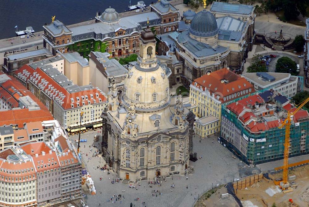 Luftaufnahme Dresden - Blick auf die Frauenkirche in Dresden