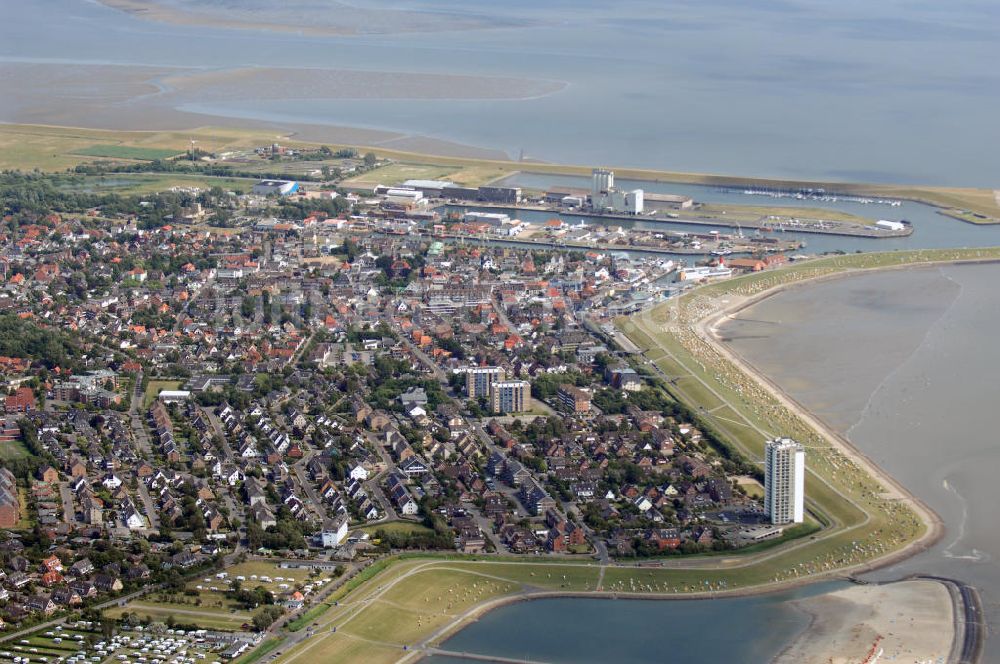 Luftaufnahme Büsum - Blick auf den Fremdenverkehrsort Büsum an der Nordsee