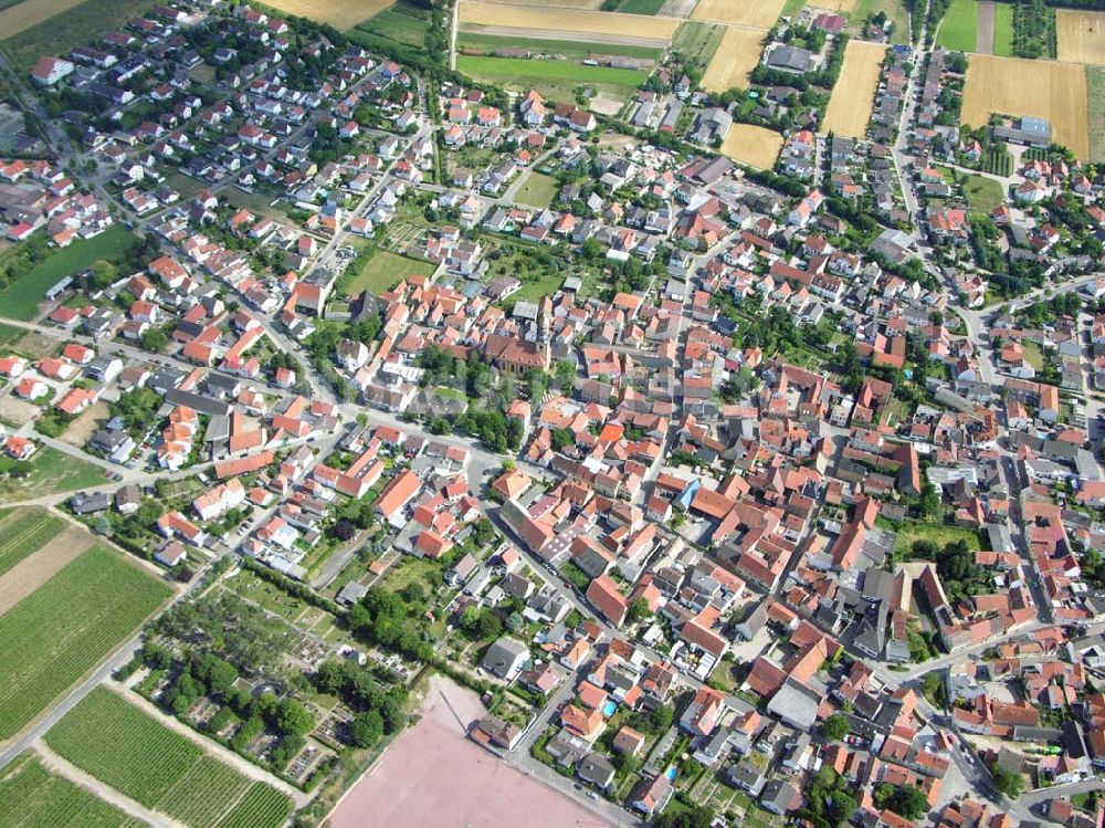 Fron Abenheim bei Worms / Rheinland-Pfalz von oben - Blick auf Fron Abenheim bei Worms