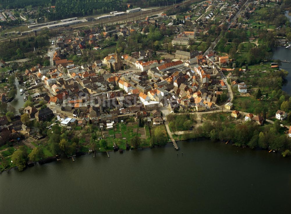 Fürstenberg von oben - Blick auf Fürstenberg/Havel