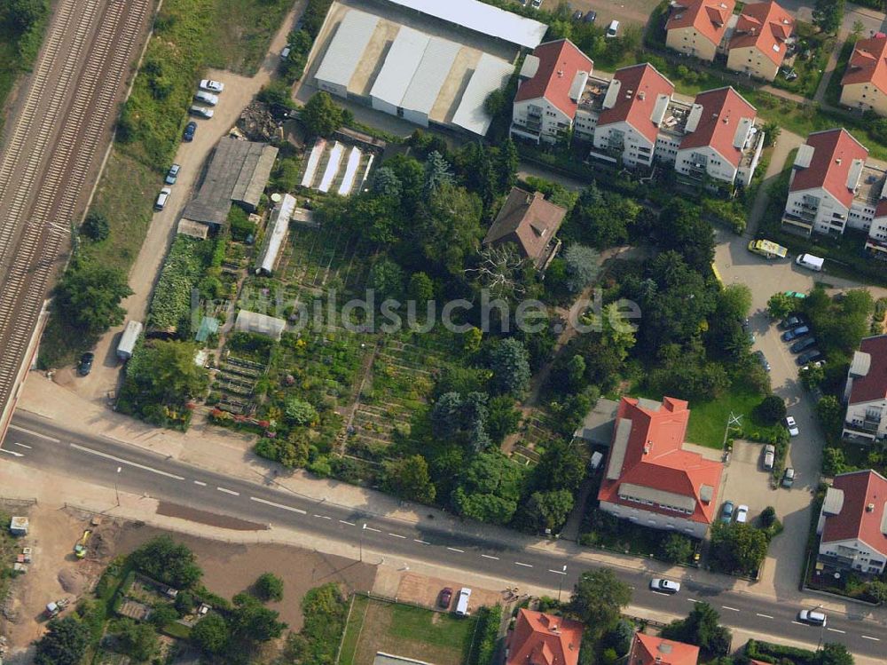 Luftbild Pirna (Sachsen) - Blick auf den Gartenbaubetrieb am Flugplatz Pirna