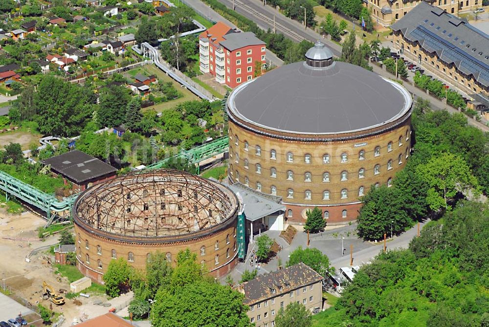 Luftaufnahme Leipzig - Blick auf das Gasometer Leipzig