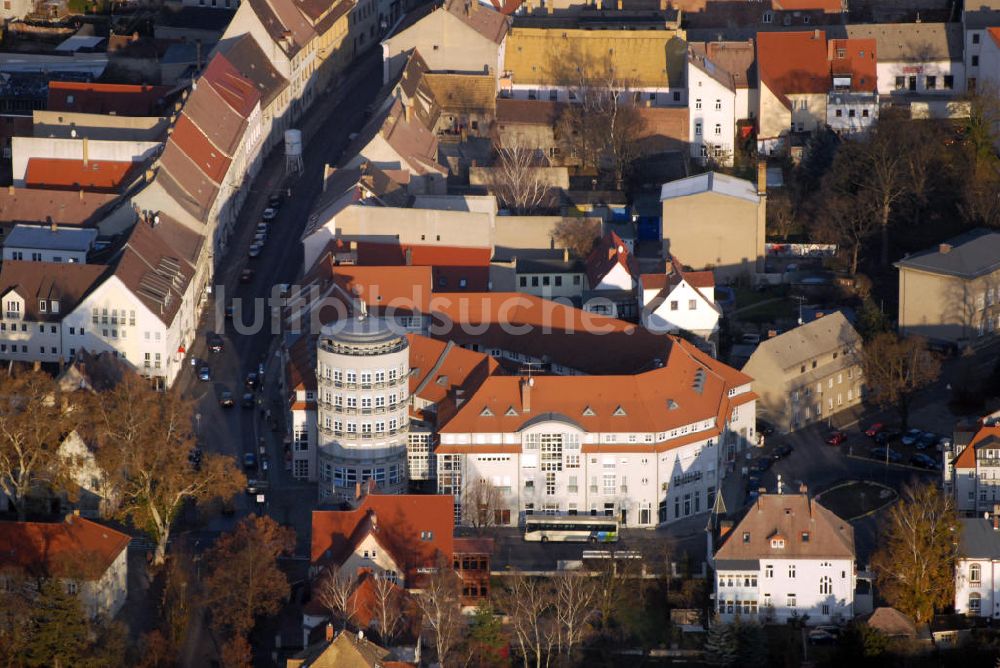 Torgau aus der Vogelperspektive: Blick auf das Gebäude der CNS 24 GmbH in Torgau