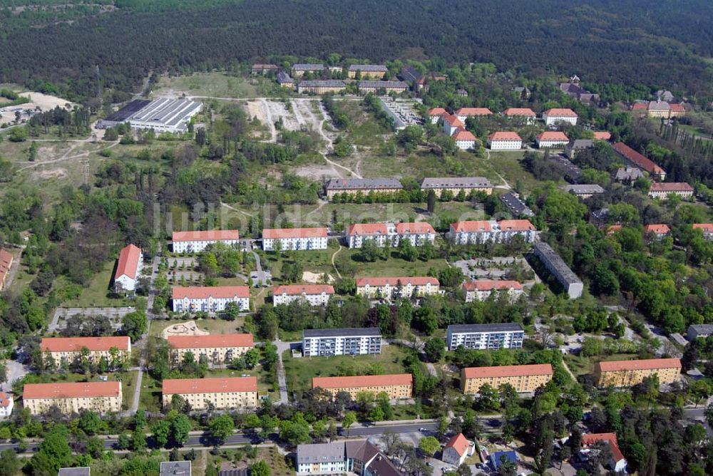 Wünsdorf aus der Vogelperspektive: Blick auf das Gelände des ehemaligen russischen Oberkommando in Wünsdorf