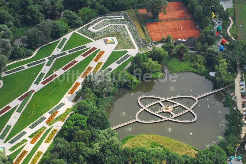 Rathenow aus der Vogelperspektive: Blick auf das Gelände der Landesgartenschau 2006 in Rathenow