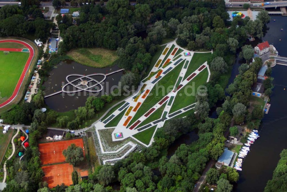 Luftbild Rathenow - Blick auf das Gelände der Landesgartenschau 2006 in Rathenow