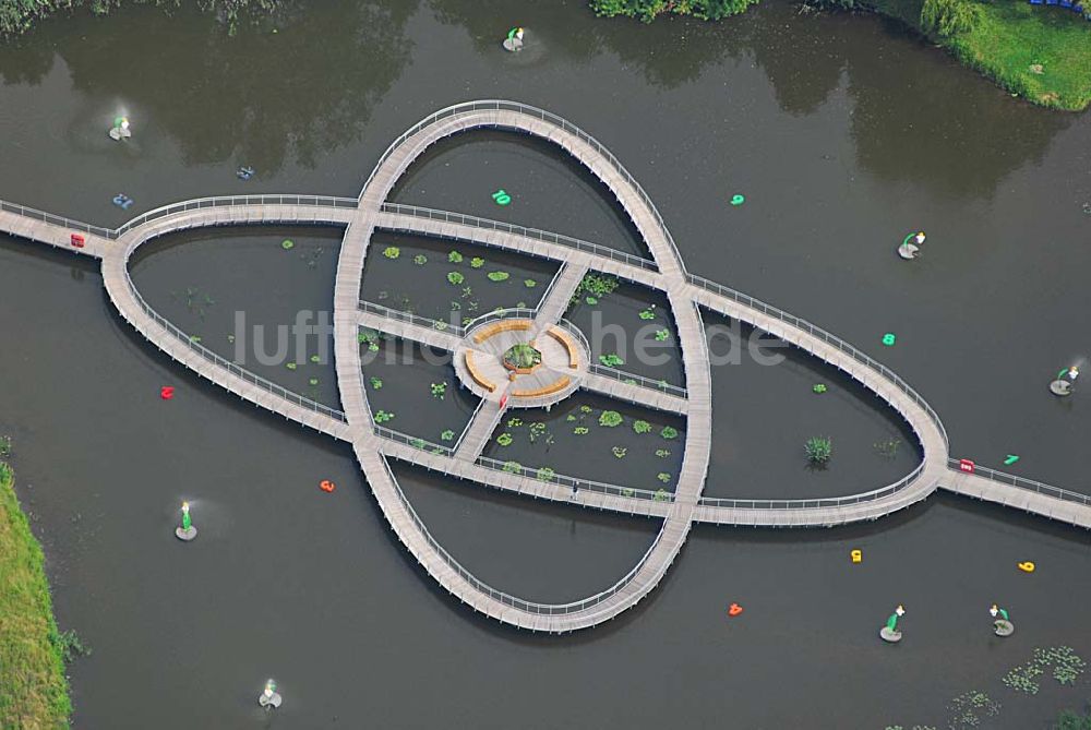 Rathenow von oben - Blick auf das Gelände der Landesgartenschau 2006 in Rathenow