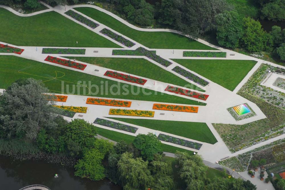 Rathenow von oben - Blick auf das Gelände der Landesgartenschau 2006 in Rathenow