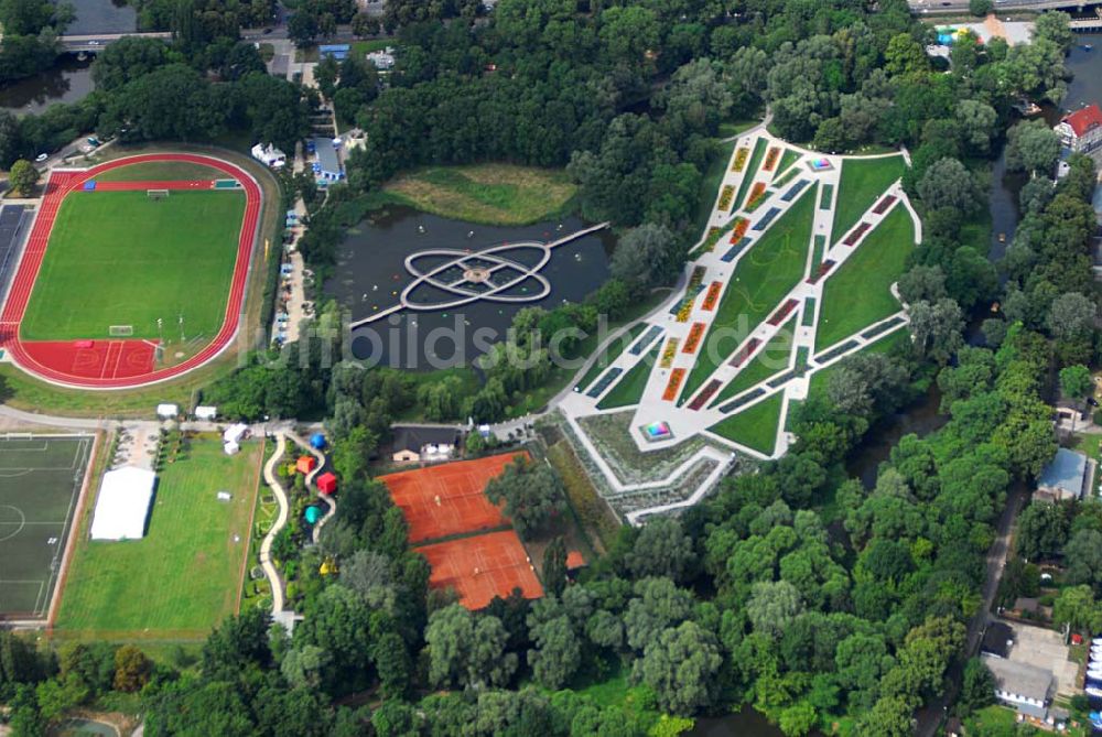 Luftaufnahme Rathenow - Blick auf das Gelände der Landesgartenschau 2006 in Rathenow