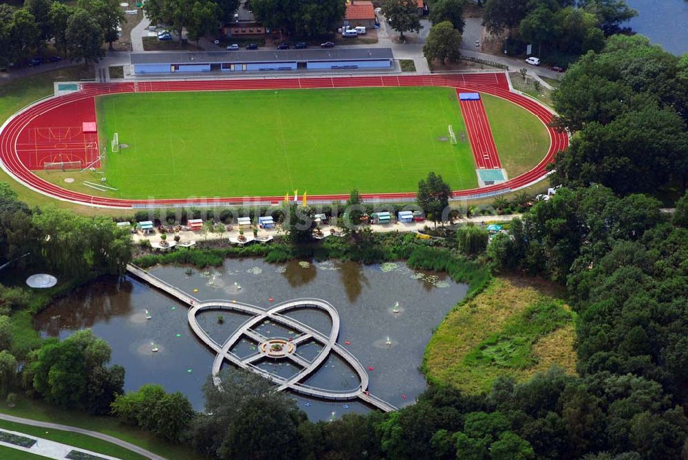 Rathenow von oben - Blick auf das Gelände der Landesgartenschau 2006 in Rathenow