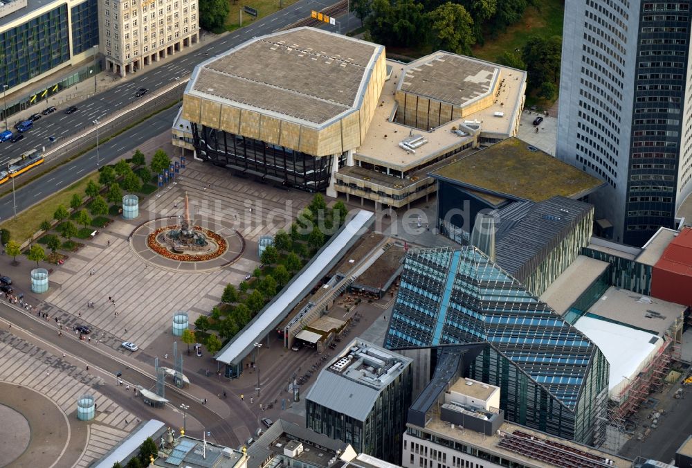 Luftaufnahme Leipzig - Blick auf das Gewandhaus in Leipzig im Bundesland Sachsen