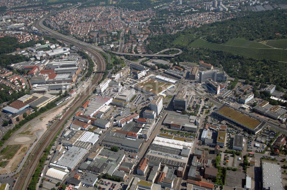 Luftbild Stuttgart - Blick auf das Gewerbegebiet in Stuttgart-Feuerbach