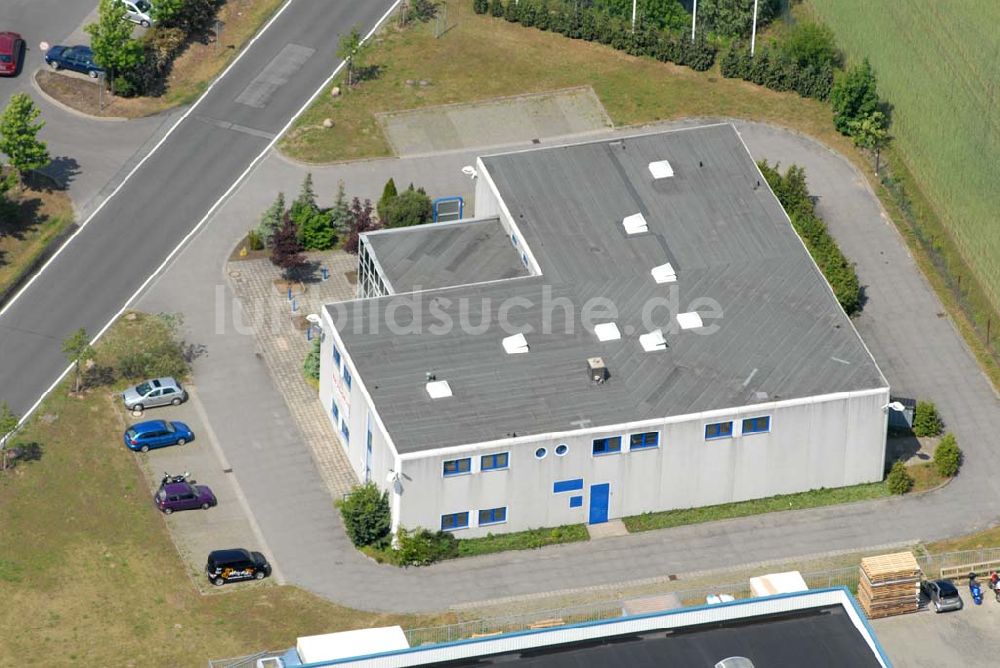 Rangsdorf von oben - Blick auf das Gewerbegebiet Theresenhof in Rangsdorf