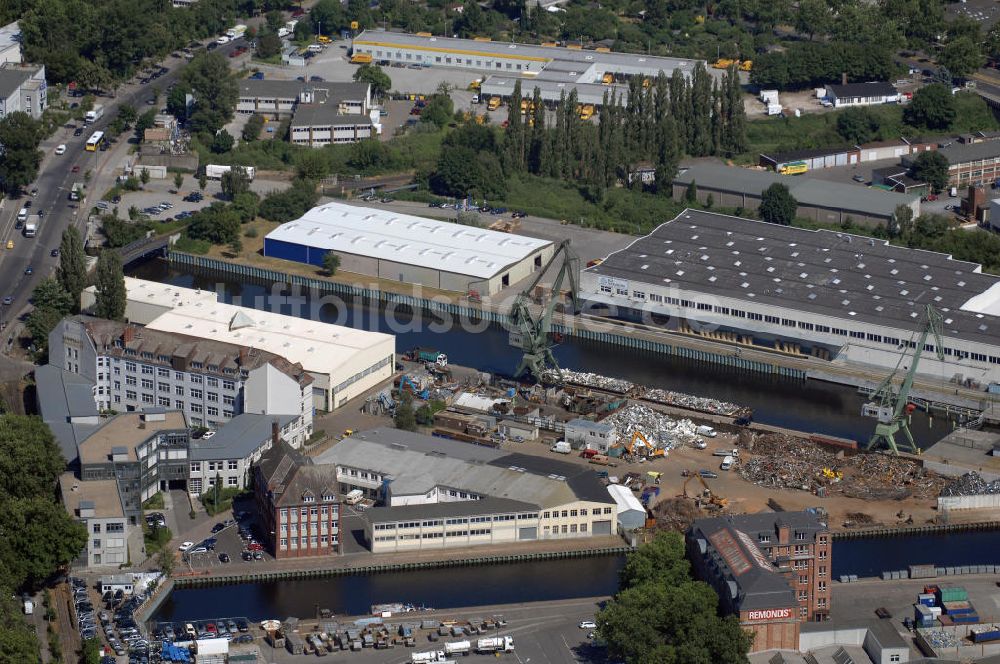 Luftaufnahme Berlin - Blick auf Gewerbegebiete in Berlin-Neukölln