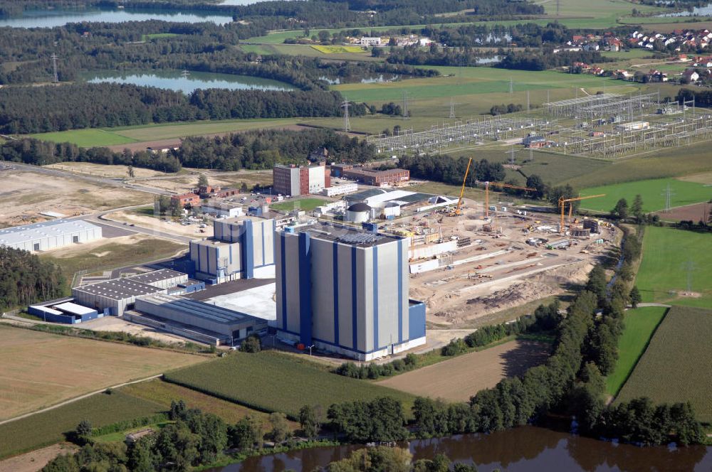 Luftbild Schwandorf - Blick auf das Gewerbegelände des ehemaligen Bayernwerks in Schwandorf