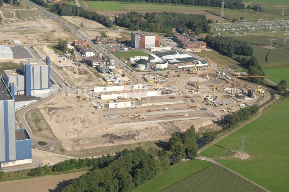 Schwandorf von oben - Blick auf das Gewerbegelände des ehemaligen Bayernwerks in Schwandorf