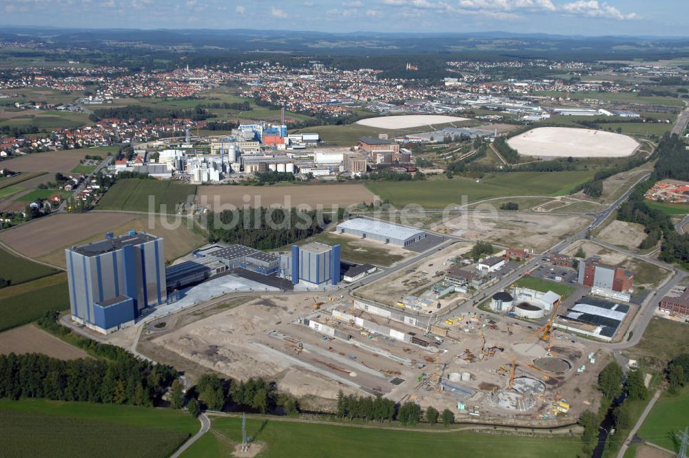 Schwandorf aus der Vogelperspektive: Blick auf das Gewerbegelände des ehemaligen Bayernwerks in Schwandorf