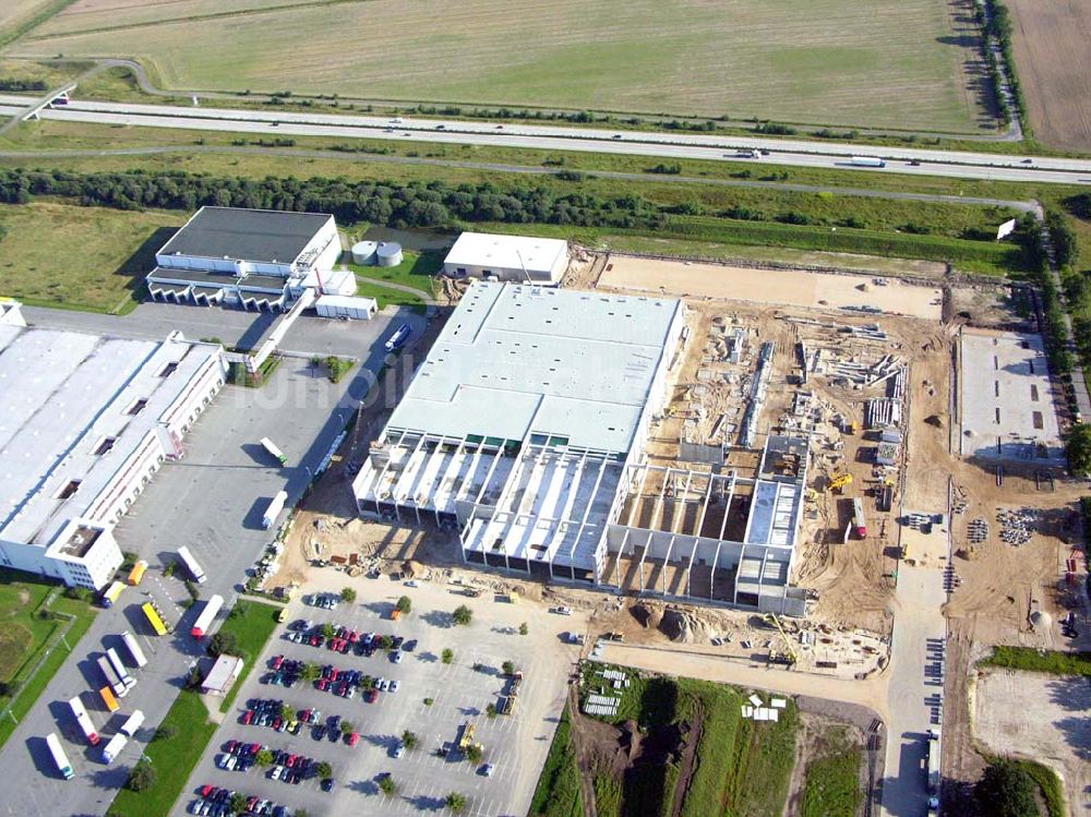 Luftaufnahme Valluhn Mecklenburg-Vorpommern - Blick auf den Gewerbepark Valluhn an der A24