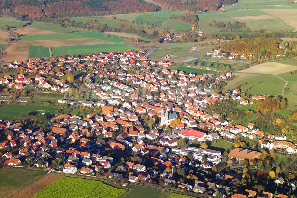 Hofbieber aus der Vogelperspektive: Blick auf die Großgemeinde Hofbieber