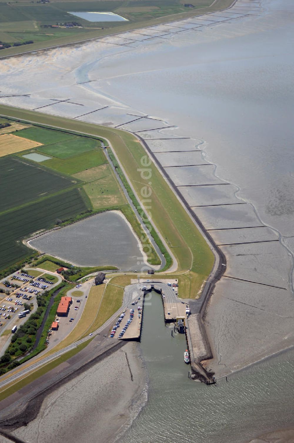 Nordstrand von oben - Blick auf die Halbinsel und die Gemeinde Nordstrand