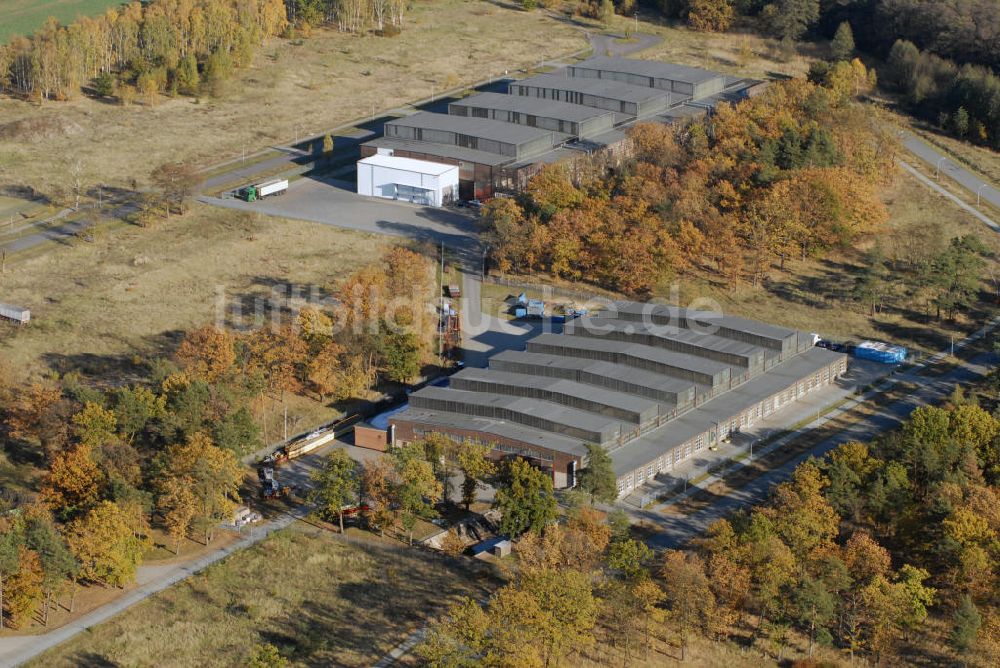 Luftbild Rathenow - Blick auf die Hallen der Büdelsdorfer Lagerhausgesellschaft im Gewerbegebiet Heidefeld in Rathenow