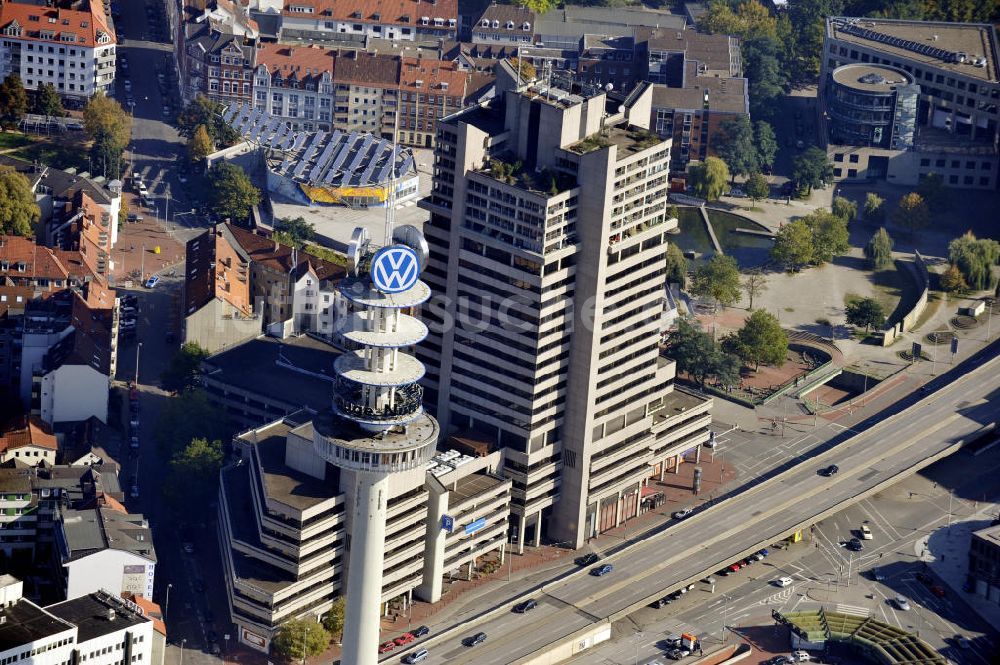 Hannover aus der Vogelperspektive: Blick auf Hannover-Mitte mit VW-Tower und Euro Schulen