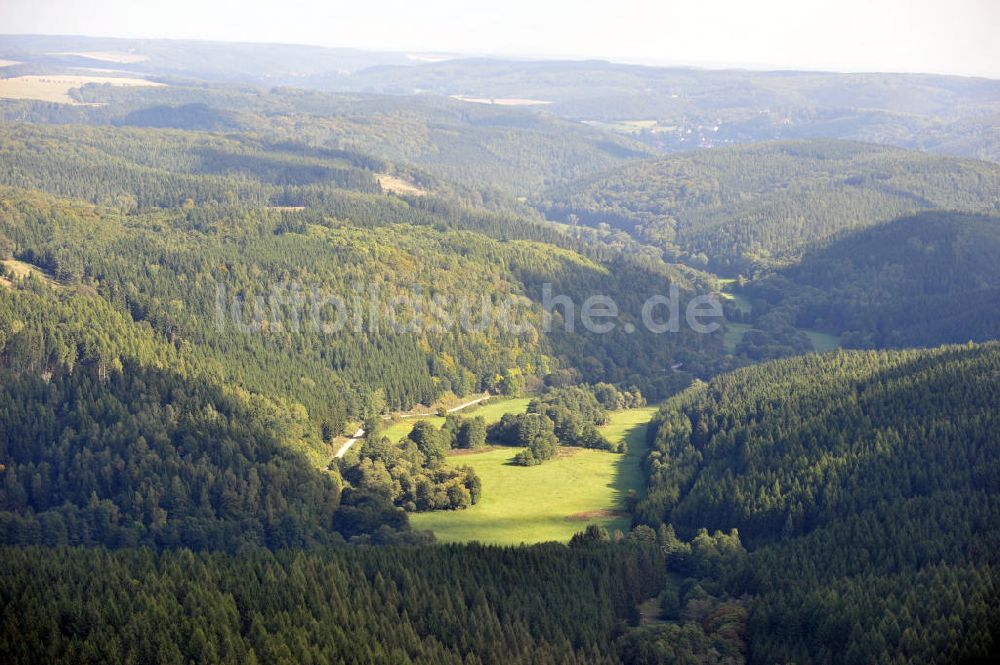 Wippra von oben - Blick auf den Harz in Sachsen-Anhalt