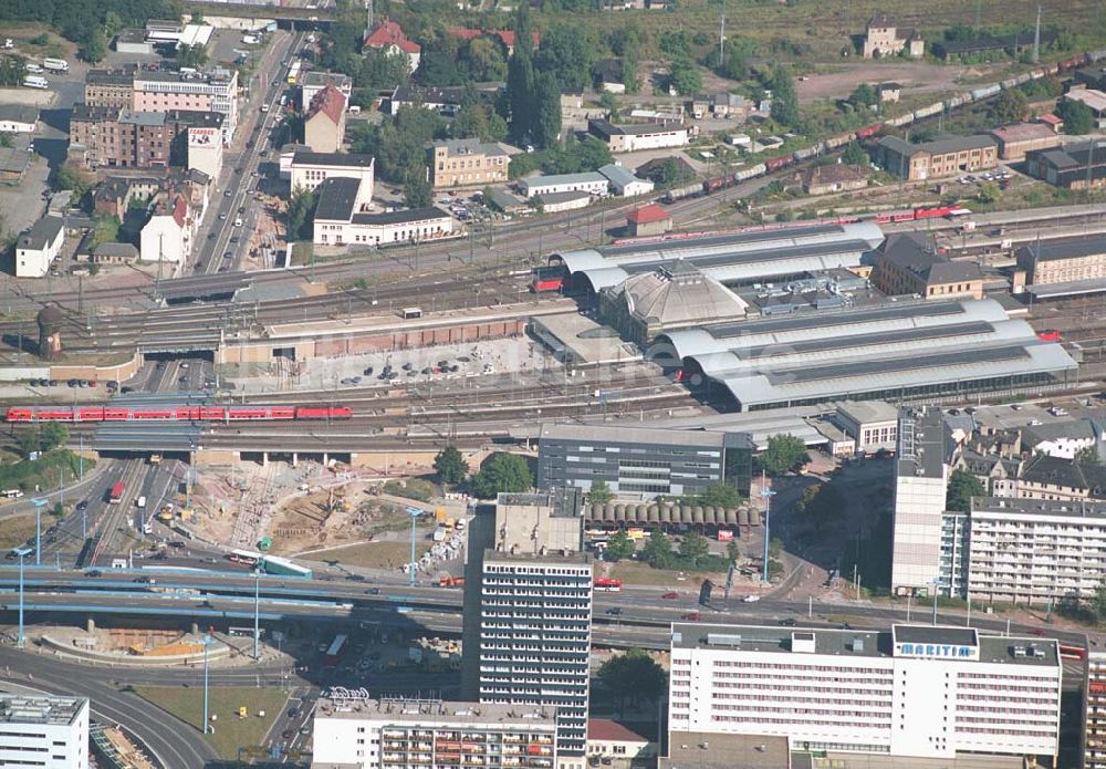 Luftaufnahme Halle Sachsen-Anhalt) - Blick auf den Hauptbahnhof von Halle