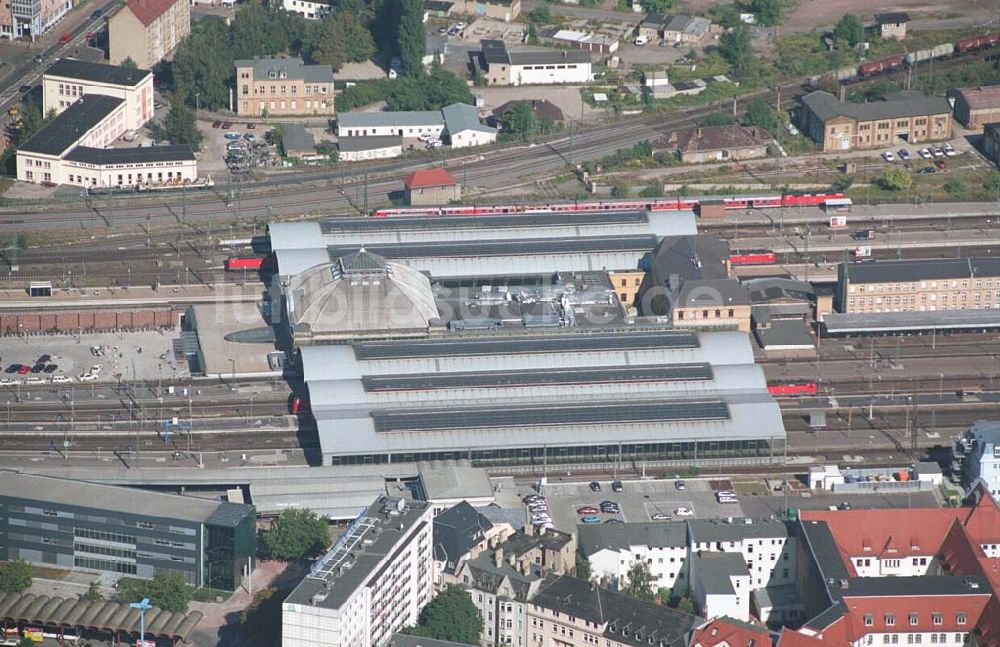 Halle Sachsen-Anhalt) von oben - Blick auf den Hauptbahnhof von Halle