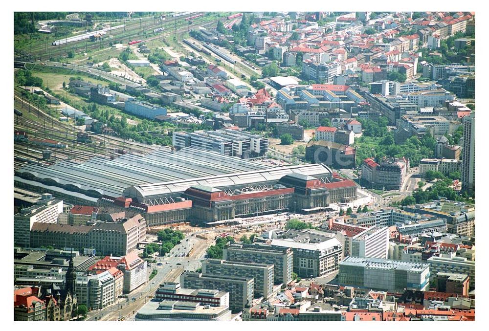 Leipzig von oben - Blick auf die Hauptbahnhof-Promenaden