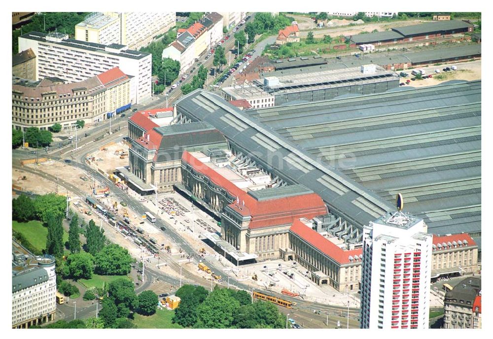 Leipzig von oben - Blick auf die Hauptbahnhof-Promenaden