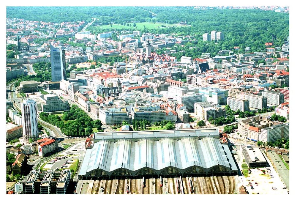 Leipzig aus der Vogelperspektive: Blick auf die Hauptbahnhof-Promenaden