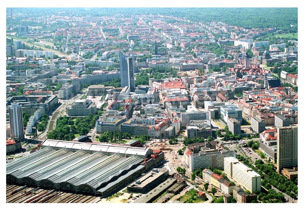 Luftbild Leipzig - Blick auf die Hauptbahnhof-Promenaden