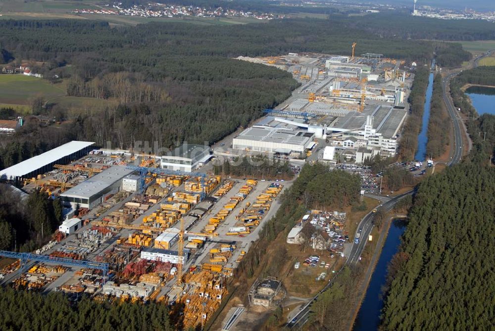 Luftbild Sengenthal bei Neumarkt Obpf. - Blick auf den Hauptsitz der Max Bögl Bauunternehmung GmbH in Neumarkt / Sengenthal