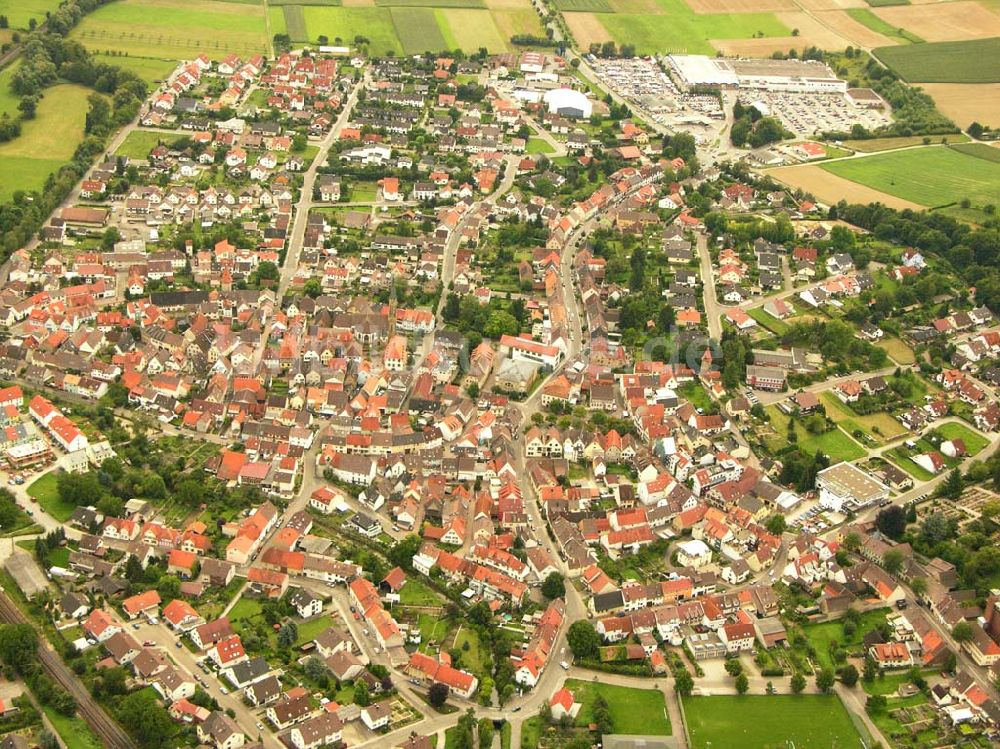 Bruchsal aus der Vogelperspektive: Blick auf Heidelsheim einem Stadtteil von Bruchsal