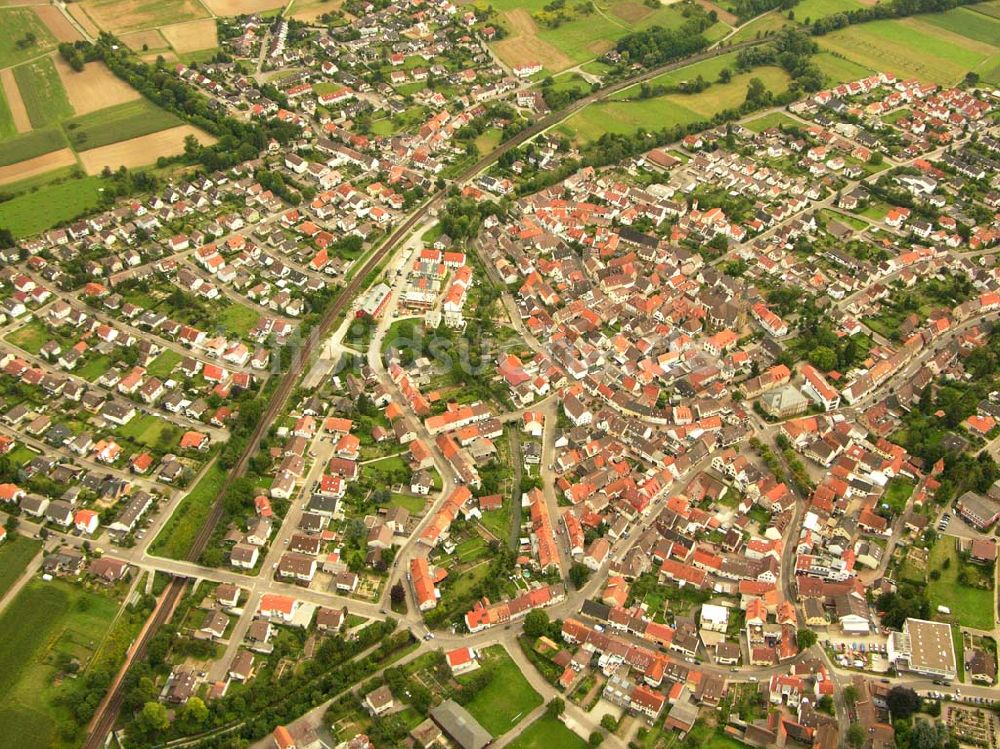 Luftbild Bruchsal - Blick auf Heidelsheim einem Stadtteil von Bruchsal