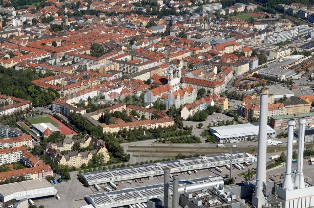 Luftbild München - Blick vom Heizkraftwerk auf Sendling (München)