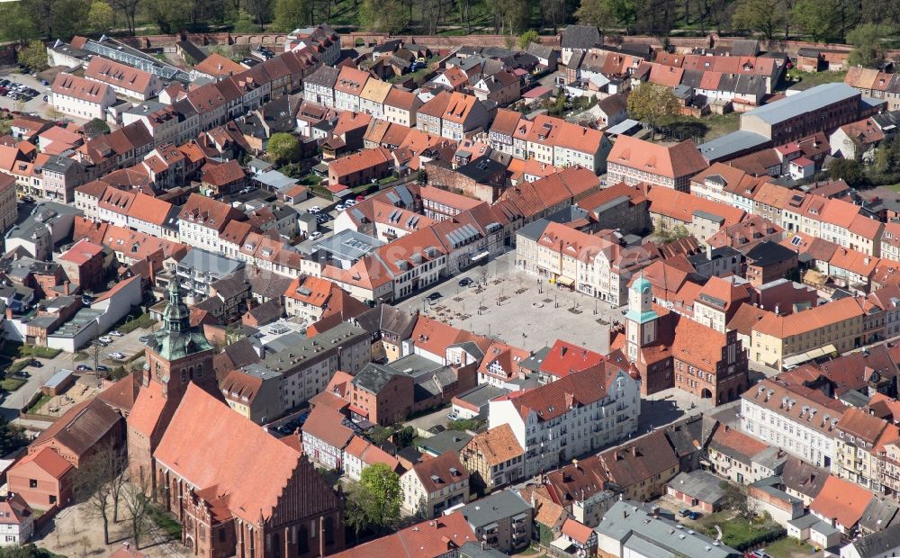 Luftbild Wittstock - Blick auf den historischen Stadtkern von Wittstock im Bundesland Brandenburg