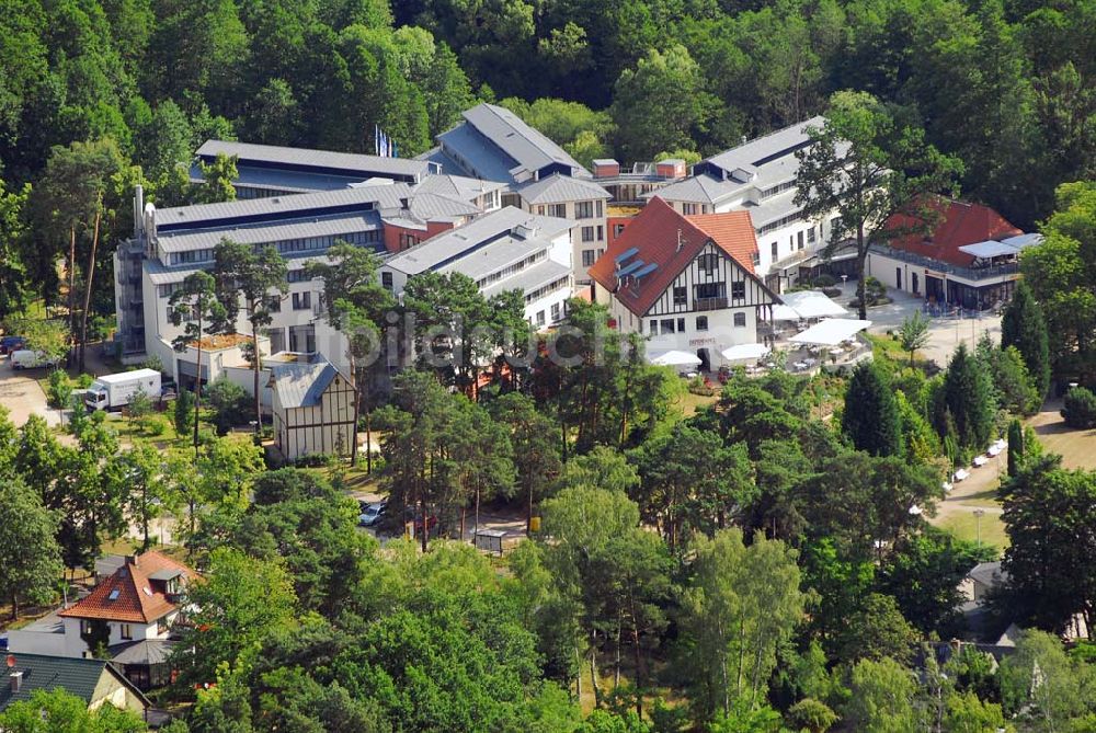 Bad Saarow von oben - Blick auf das Hotel Esplanade am Scharmützelsee in Bad Saarow