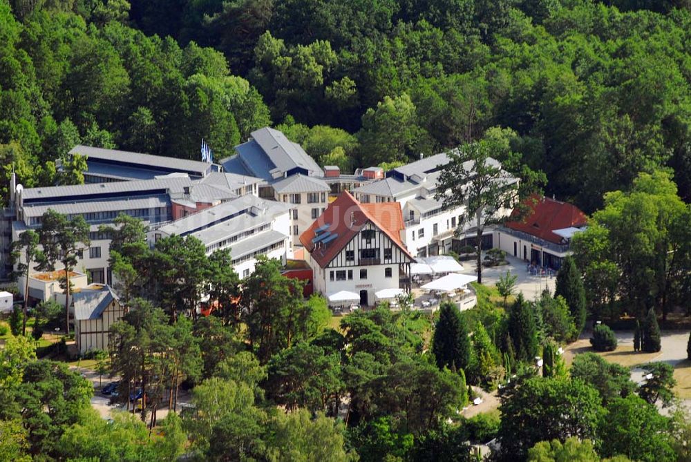 Bad Saarow aus der Vogelperspektive: Blick auf das Hotel Esplanade am Scharmützelsee in Bad Saarow