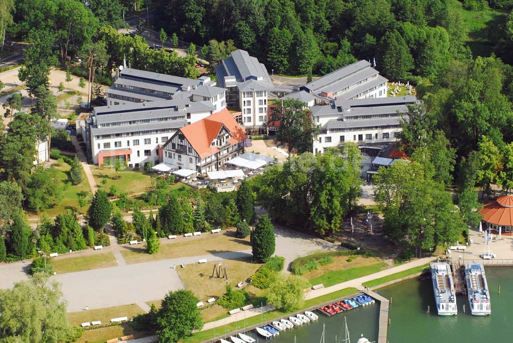 Bad Saarow von oben - Blick auf das Hotel Esplanade am Scharmützelsee in Bad Saarow