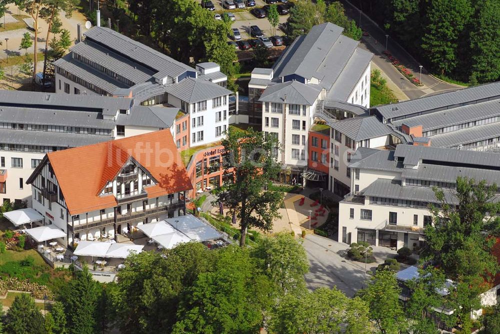 Bad Saarow von oben - Blick auf das Hotel Esplanade am Scharmützelsee in Bad Saarow