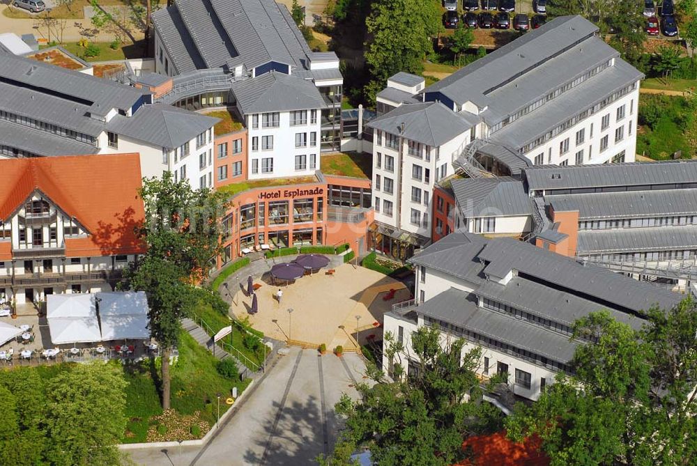 Bad Saarow von oben - Blick auf das Hotel Esplanade am Scharmützelsee in Bad Saarow