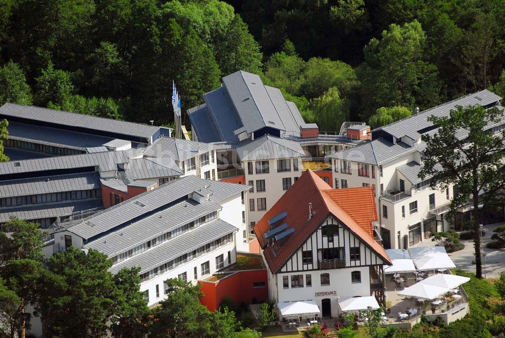 Bad Saarow aus der Vogelperspektive: Blick auf das Hotel Esplanade am Scharmützelsee in Bad Saarow